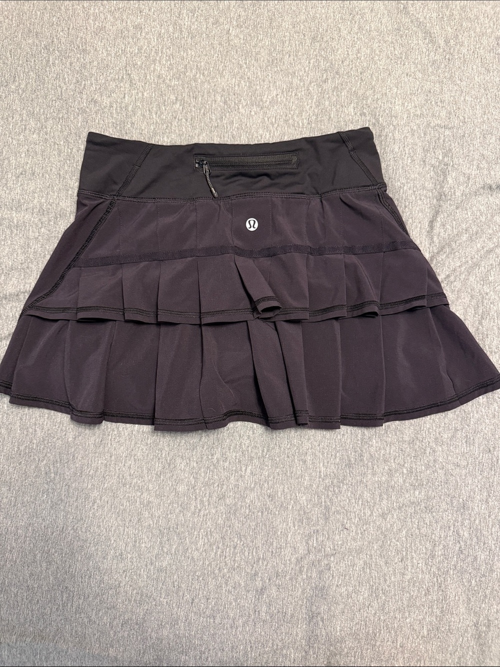 lululemon athletica Black Pleated Athletic Skort Zip Pocket